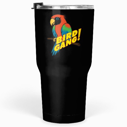 Bird Gang Parrot Cartoon Sticker | Tropical Funny  Tumblers 30 Oz