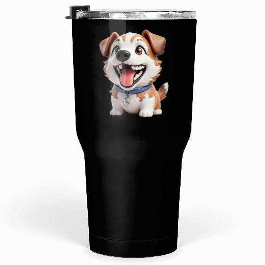 Playful Puppy Cartoon Design Tumblers 30 Oz