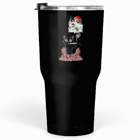 Black Cat Smoking Cigarette Catzilla Tumblers 30 Oz
