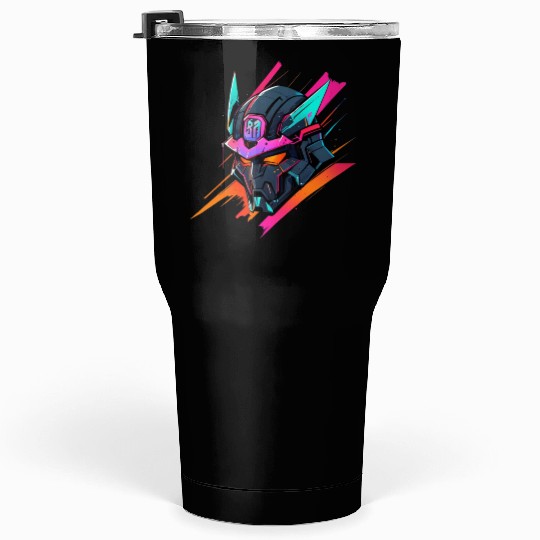 a high-tech warrior helmet Tumblers 30 Oz