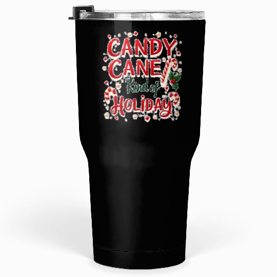 Candy Cane Holiday Celebration Design Tumblers 30 Oz
