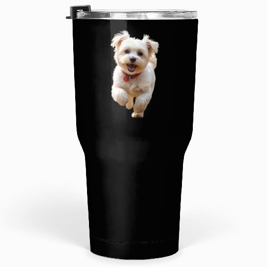 Joyful Puppy Run Illustration Tumblers 30 Oz