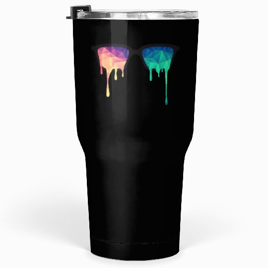Abstract Psychedelic Nerd Glasses with Color Drops Tumblers 30 Oz