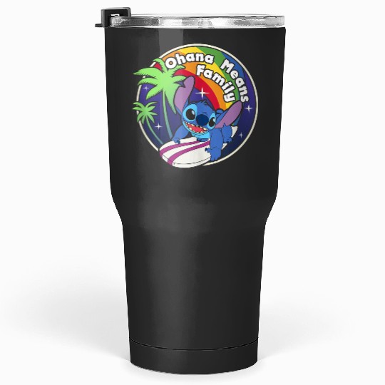 Disneyss Lilo Stitch Rainbow Surf Stitch Ohana Means Family Tumblers 30 oz