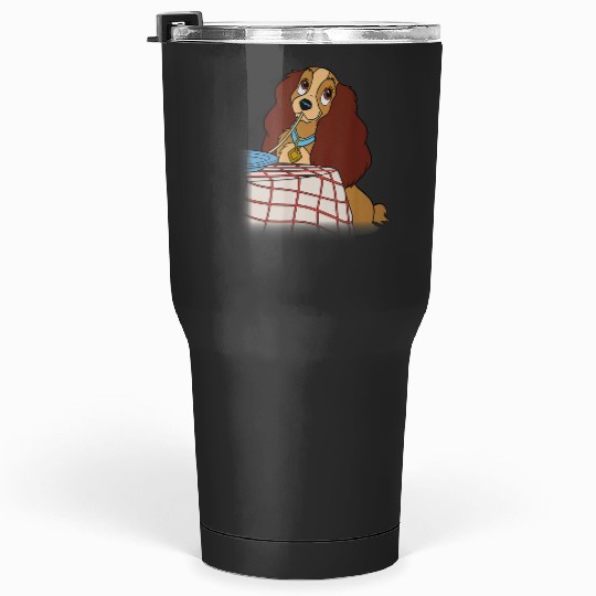 Disneyss Lady And The Tramp Iconic Spaghetti Scene Lady Side Tumblers 30 oz