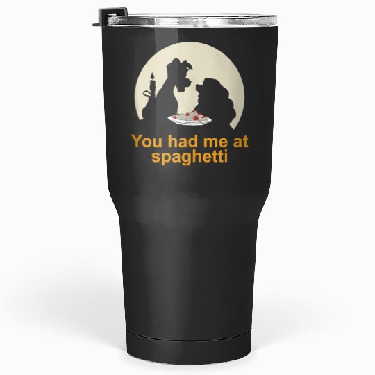 Disneyss Lady And The Tramp You Had Me At Spaghetti Silhouette Tumblers 30 oz