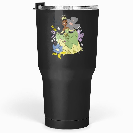 Disneyss The Princess And The Frog Tiana Cute Floral Portrait Tumblers 30 oz