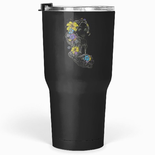 Disney Tangled Rapunzel Floral Sketch Tumblers 30 oz