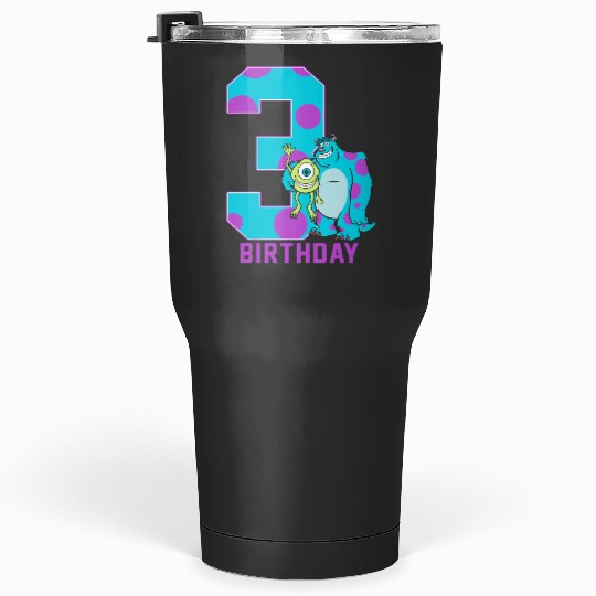 Disney Pixars Monsters Inc. Mike and Sully 3rd Birthday Tumblers 30 oz