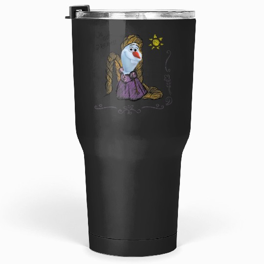 Disney Olaf Presents Rapunzel Costume Sketch Tumblers 30 oz