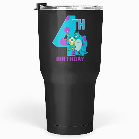 Disney Pixars Monsters Inc. Mike Sully Happy 4th Birthday Tumblers 30 oz