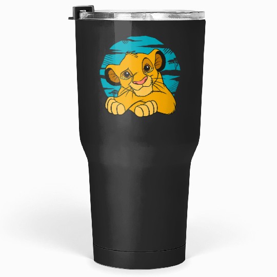 Disney The Lion King Young Simba Resting Blue 90s Tumblers 30 oz