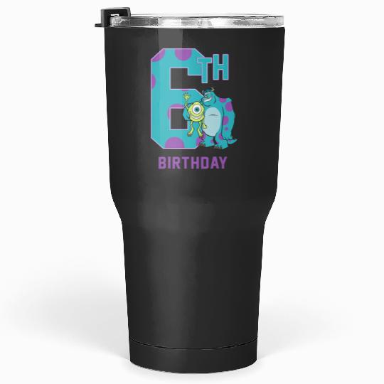 Disney Pixars Monsters Inc. Mike Sully Happy 6th Birthday Tumblers 30 oz