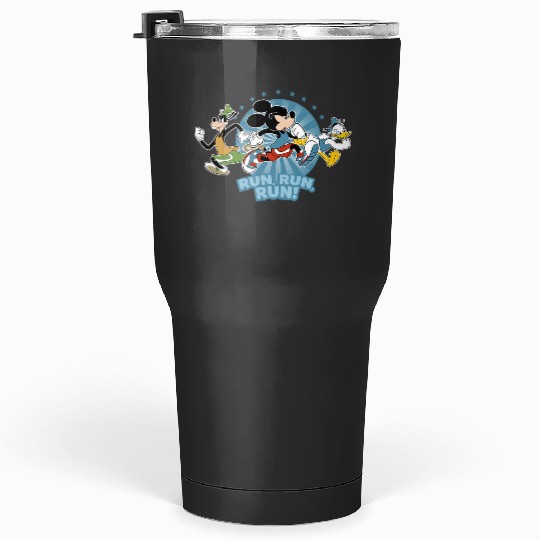 Disney Mickey Goofy and Donald Run Run Run! Marathon Running Tumblers 30 oz