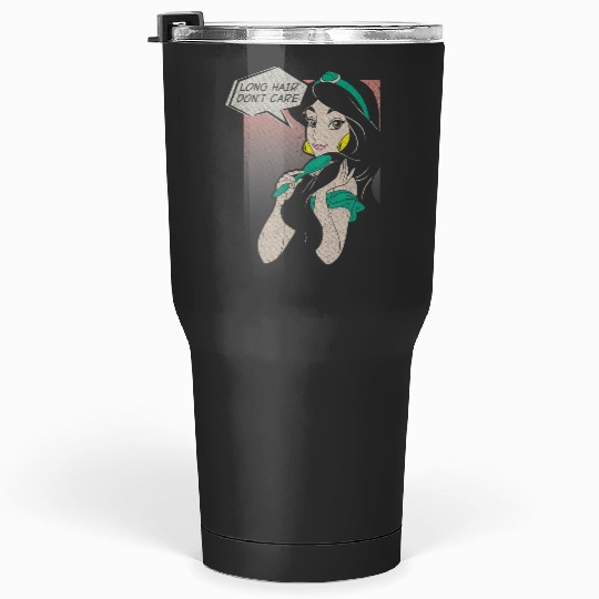 Disney Aladdin Jasmine Long Hair Dont Care Comic Portrait Tumblers 30 oz