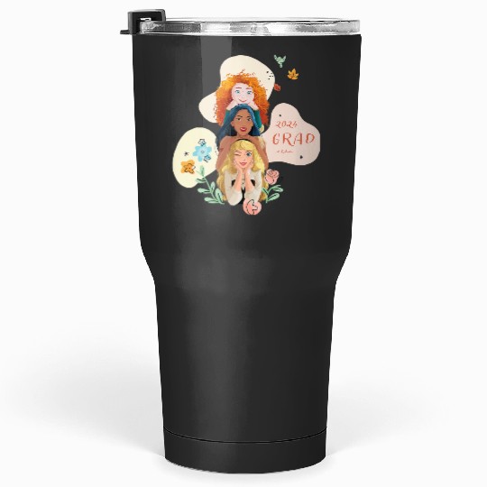 Disney Princess Trio Class of 24 Graduation New Grad 2024 Tumblers 30 oz
