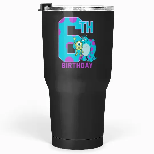 Disney Pixars Monsters Inc. Mike Sully Happy 6th Birthday Tumblers 30 oz