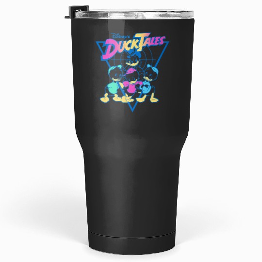 Disney DuckTales Vintagess Neon Outlines Group Shot Distressed Tumblers 30 oz