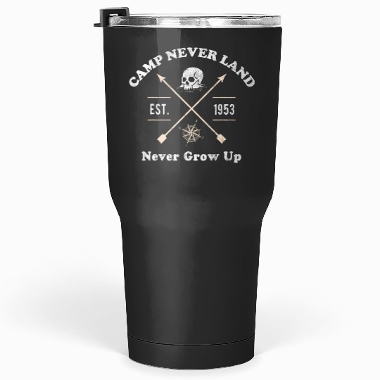 Disney Peter Pan Camp Never Land Est. 1953 Never Grow Up Tumblers 30 oz