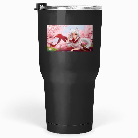 Samurai warrior with katana sword fighting stance Sticker1: Disney Mulan Anime Mushu, Mulan and Mushu Tumblers 30 oz