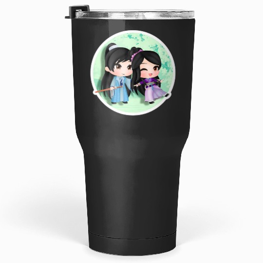 Warrior Princess Sticker6: Disney Mulan Anime Mushu, Mulan and Mushu Tumblers 30 oz
