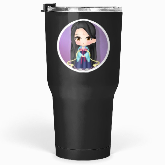 Girl and a Fox 2 Sticker: Disney Mulan Anime Mushu, Mulan and Mushu Tumblers 30 oz