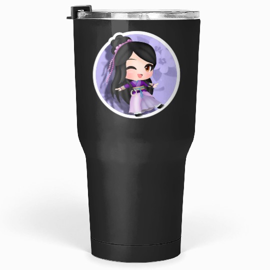 Warrior Princess Sticker5: Disney Mulan Anime Mushu, Mulan and Mushu Tumblers 30 oz