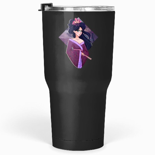 Kagura pinup Sticker1: Disney Mulan Anime Mushu, Mulan and Mushu Tumblers 30 oz