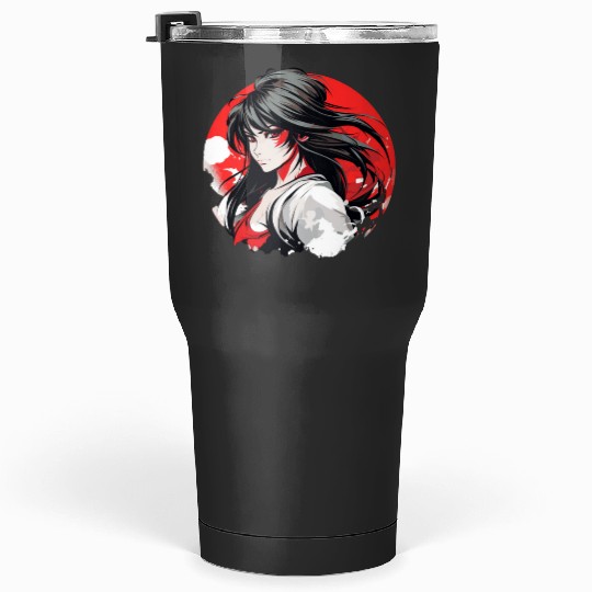 Yellow Katana Girl Sticker: Disney Mulan Anime Mushu, Mulan and Mushu Tumblers 30 oz