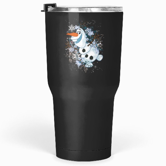 disney frozens olaf dancing in snowflakes graphic Tumblers 30 oz