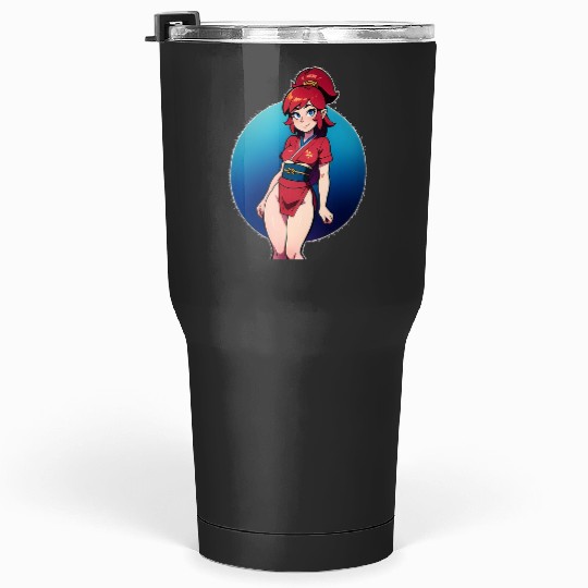 Chinese warrior princess Sticker: Disney Mulan Anime Mushu, Mulan and Mushu Tumblers 30 oz