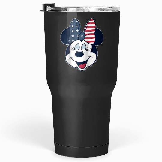 Disneys Mickeys and friends minnie american Flags bow raglan baseball Tumblers 30 oz