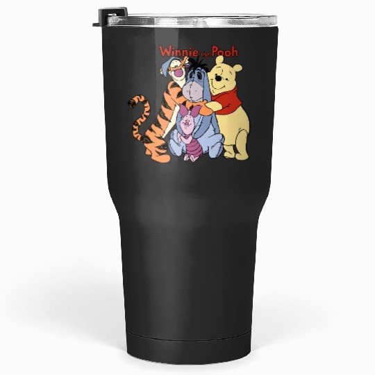 Disney Winnie The Pooh Group Shot Hug Pullover Hoodie Tumblers 30 oz