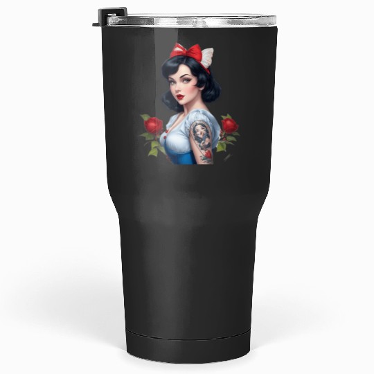 Snow white t-shirt  : Disney princess tattoo Shirt,  Princess tattoo vintage t shirt, Disney princess tattoo Gift Fan S-5XL Tumblers 30 oz