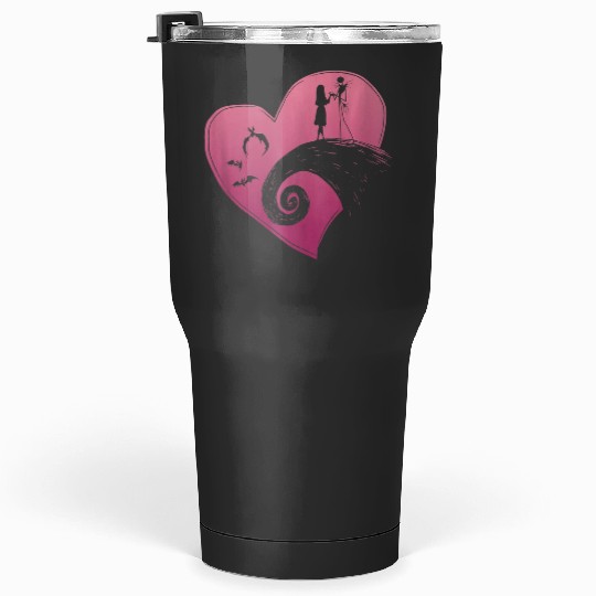 Disneys nightmare bee christmas jack and sally Hearts Tumblers 30 oz