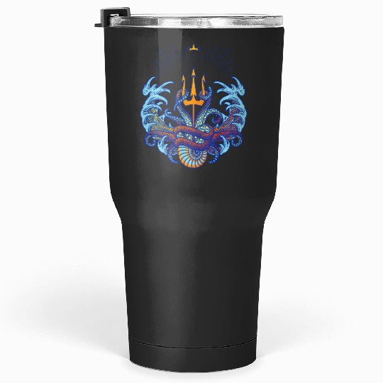 Disneys villains ursula triton symbol long sleeve Tumblers 30 oz