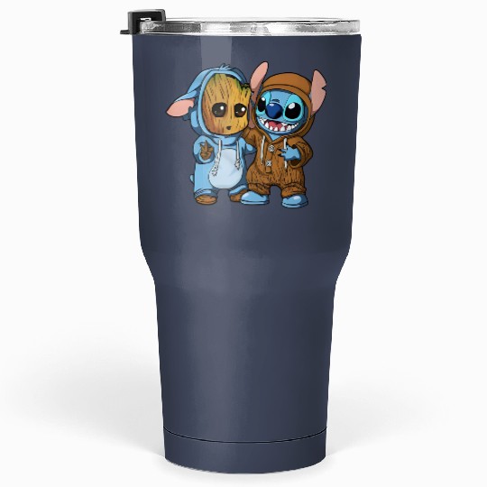 Disney Groot and Stitch Friends Funny Tumblers 30 Oz