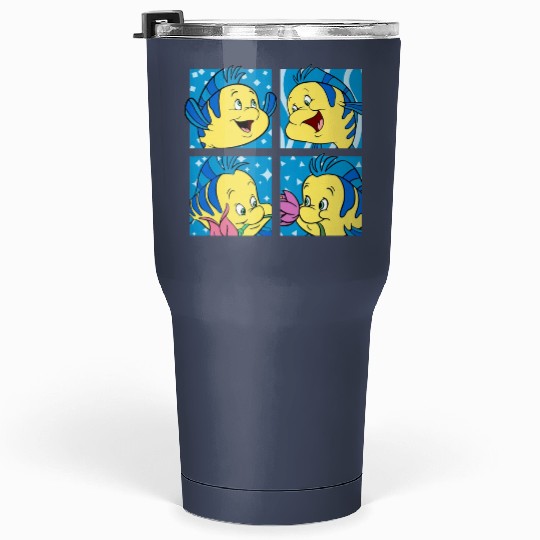 Cute Flounder Portrait Tumblers 30 Oz, Disney The Little Mermaid Tumblers 30 Oz