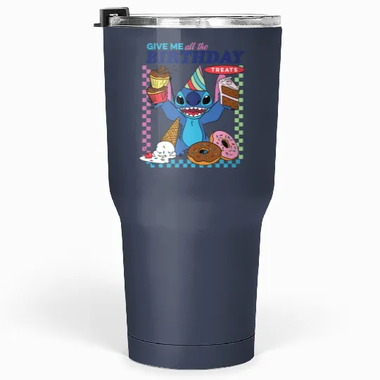 Disney Stitch Give Me All The Birthday Treats Tumblers 30 Oz, Stitch Tumblers 30 Oz