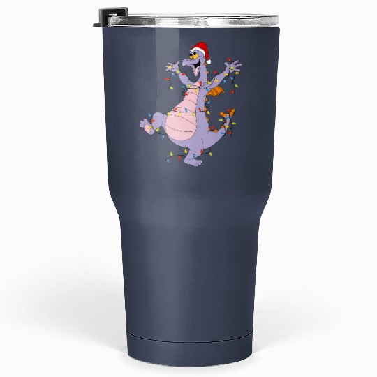 Disney Figment Christmas Lights Tumblers 30 Oz, Vintage Figment Epcot Center 90's Style Tumblers 30 Oz