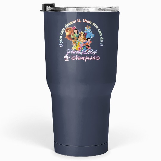 Paris 2024 Disneyland Tour 3/4 Short Sleeve Tumblers 30 Oz