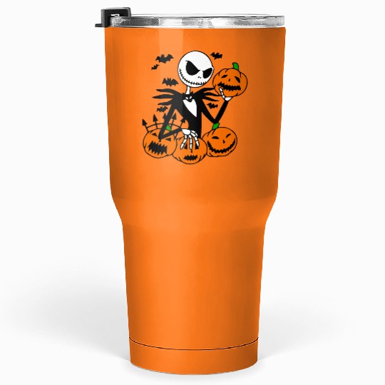 Jack Skellington Pumpkin Face Tumblers 30 Oz, Halloween Disney Tumblers 30 Oz