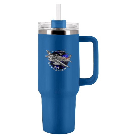 Douglas A-1 Skyraider Attack Aircraft Tumblers 40 Oz With Handle