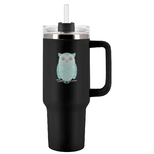 A snow owl Tumblers 40 Oz With Handle