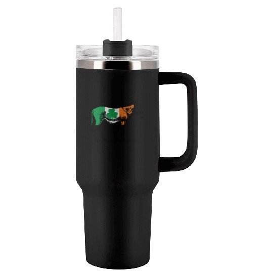 Irish Flag Donkey Tumblers 40 Oz With Handle