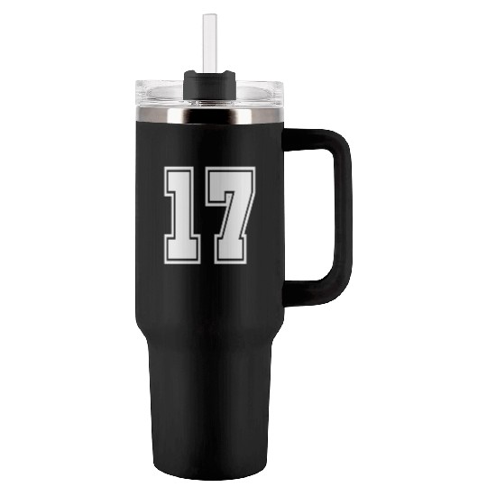 17 Tumblers 40 Oz With Handle number college style football soccer