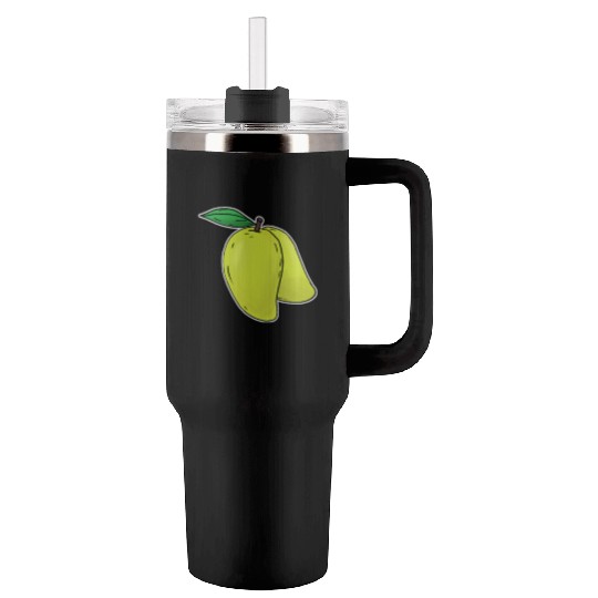 Mango hand drawn fruits summer Tumblers 40 Oz With Handle