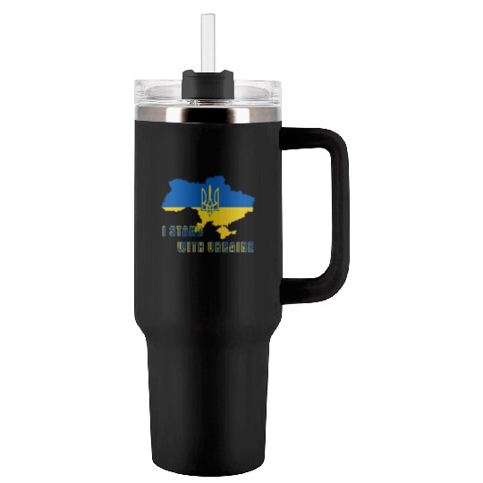 I Stand With Ukraine Tumblers 40 Oz With Handle