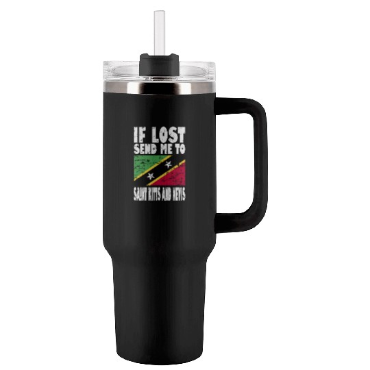 Saint Kitts and Nevis Flag Saying Tumblers 40 Oz With Handle