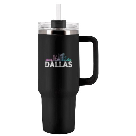 Dallas City Texas Dallas Tumblers 40 Oz With Handle